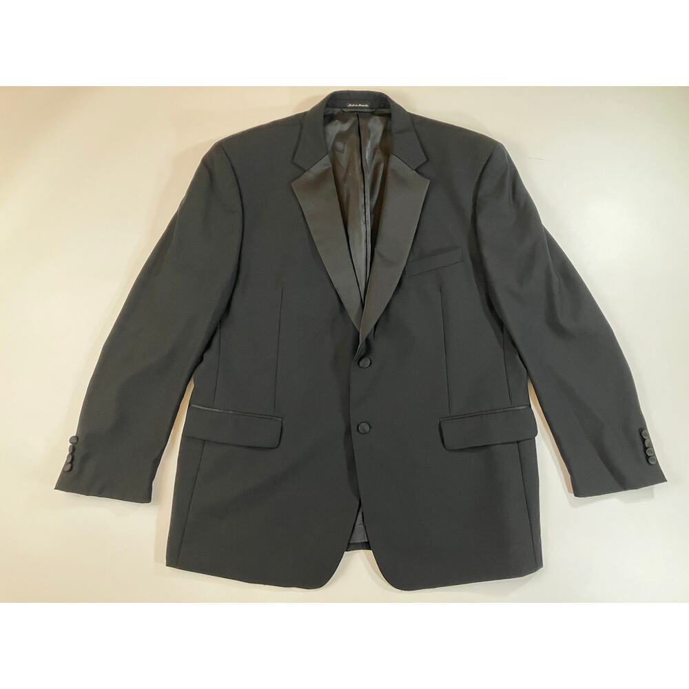 Vintage Daniel Gray Eveningwear Men 46R Black Wool Tuxedo Blazer Mongolia
